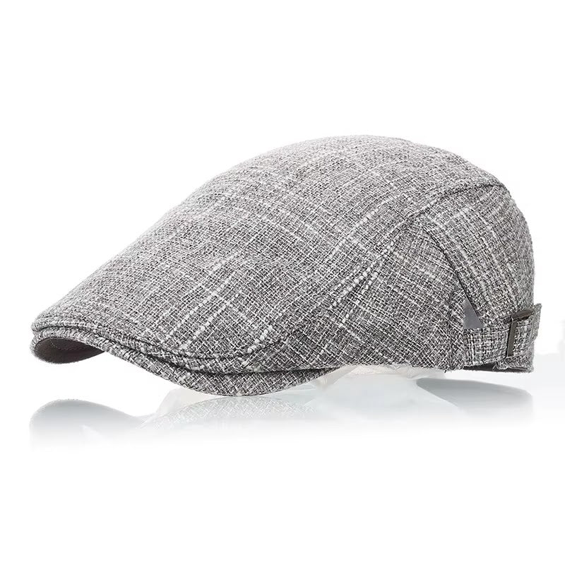 Woolen Buckle Beret — Mid Gray