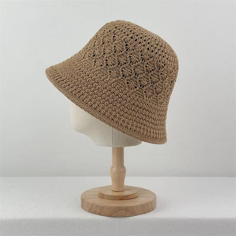 Crochet Bucket Hat — Khaki