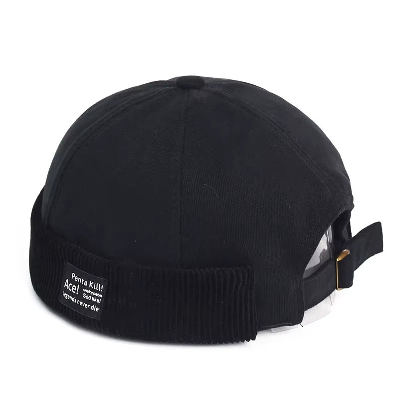 Corduroy Docker Hat — Black