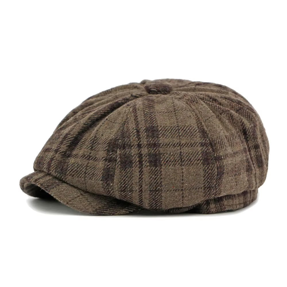 Tweed Newsboy Beret — Coffee