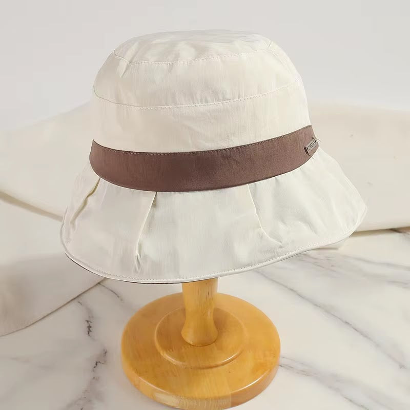 Straw Fisherman Bucket Hat — White