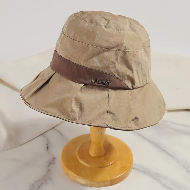 Straw Fisherman Bucket Hat — Khaki