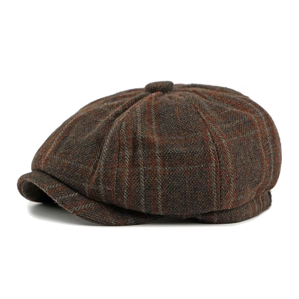 Tweed Newsboy Beret - Orange
