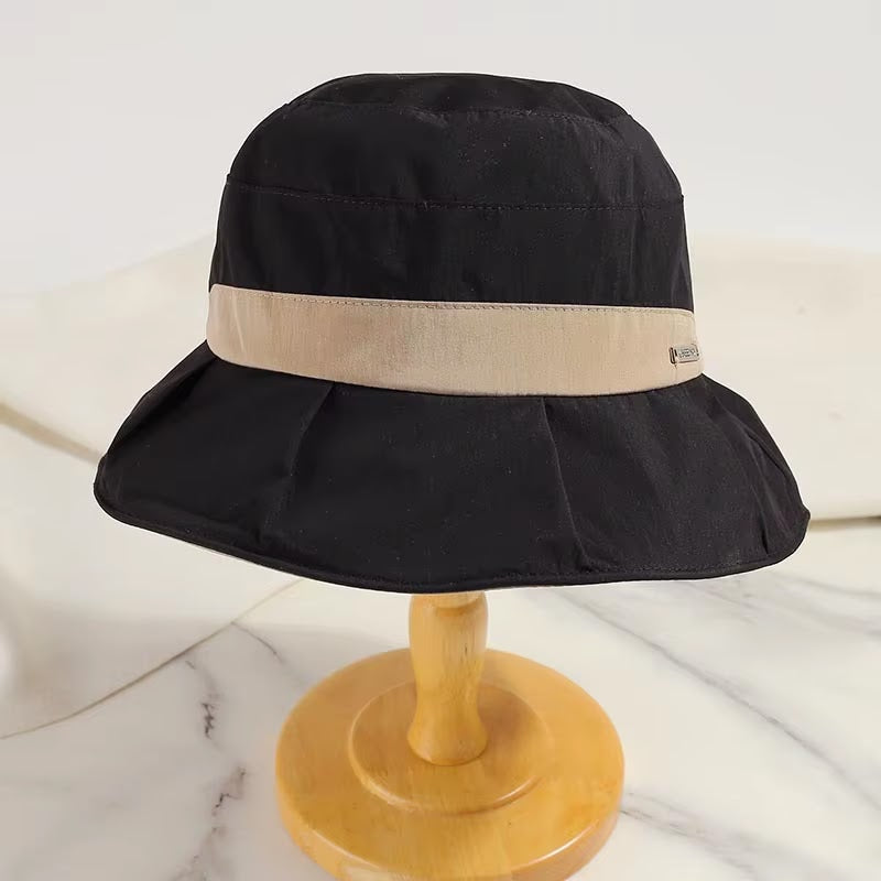 Straw Fisherman Bucket Hat — Black