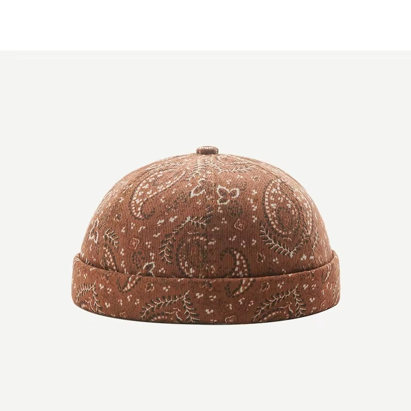 Paisley Bandana Docker Hat — Camel