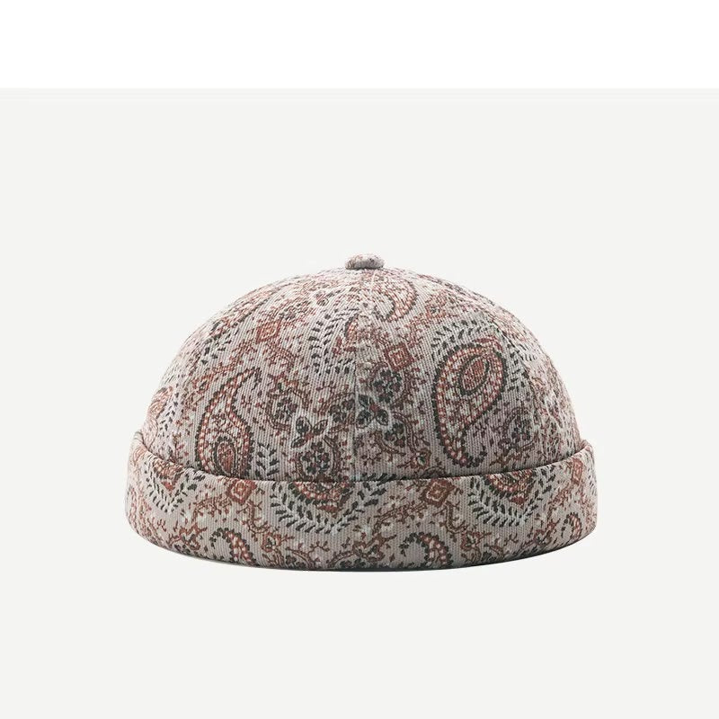 Paisley Bandana Docker Hat — Beige