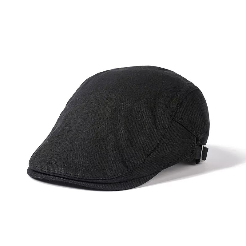 Plaid Newsboy Beret - Black