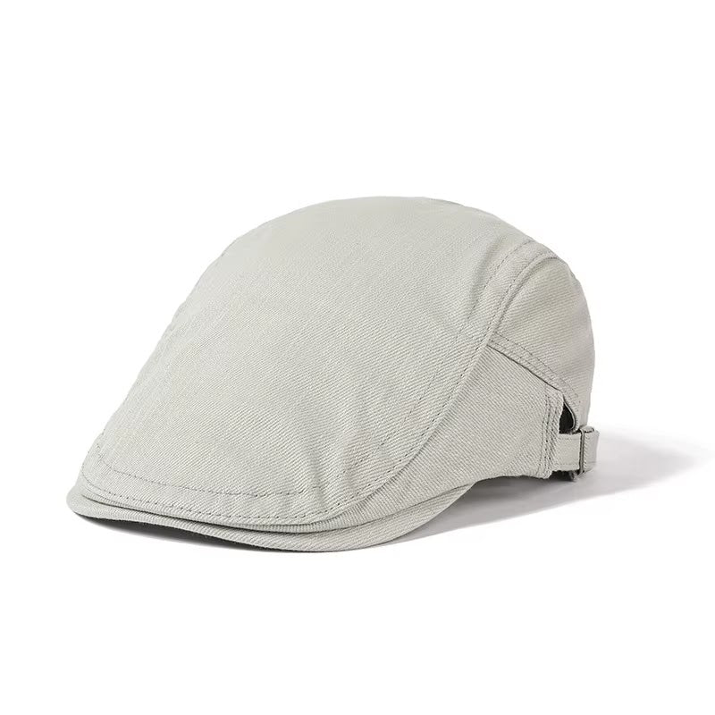 Plaid Newsboy Beret - Light Gray