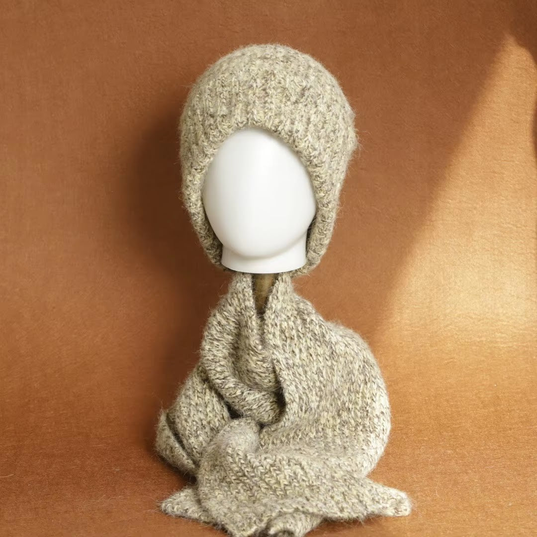 Knitted Beanie Hat - Beige Yellow