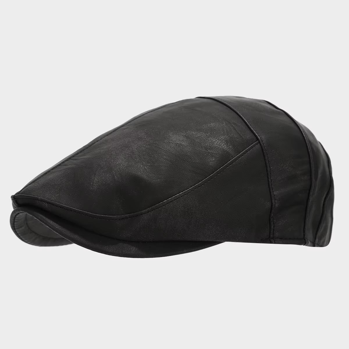 Leather Beret — Black