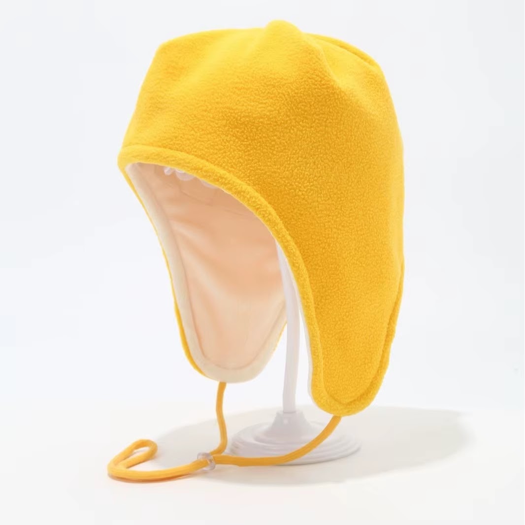 Fleece Ski Beanie — Yellow