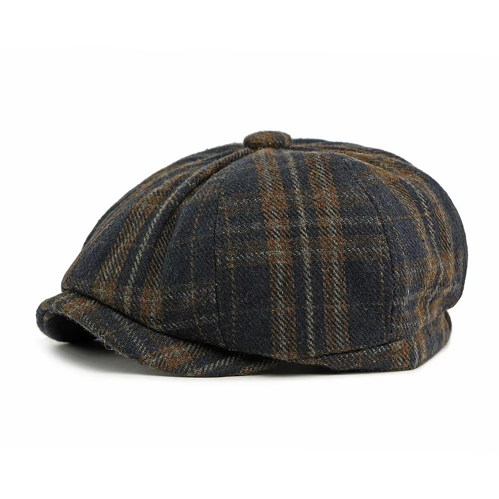 Tweed Newsboy Beret — Navy 2